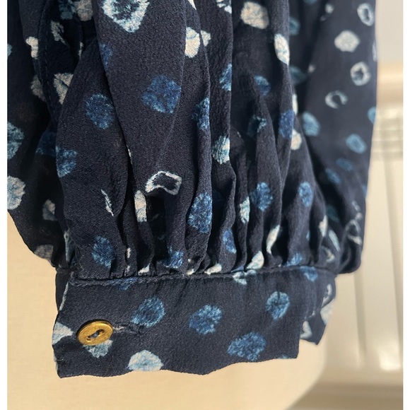 ULLA JOHNSON - Djuna midnight blue silk billowy blouse - Size 2 - Picture 4 of 5